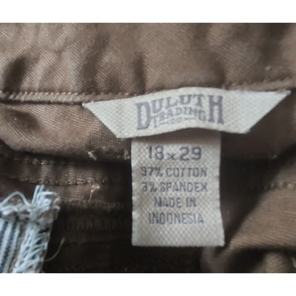 Duluth Trading Flex Fire Hose Slim Leg Cargo Pants Brown 18x29 Curvesetter Waist